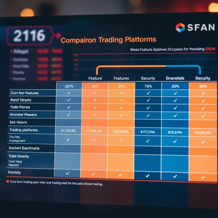 Comparison chart highlighting features, fees, and security of popular trading platforms