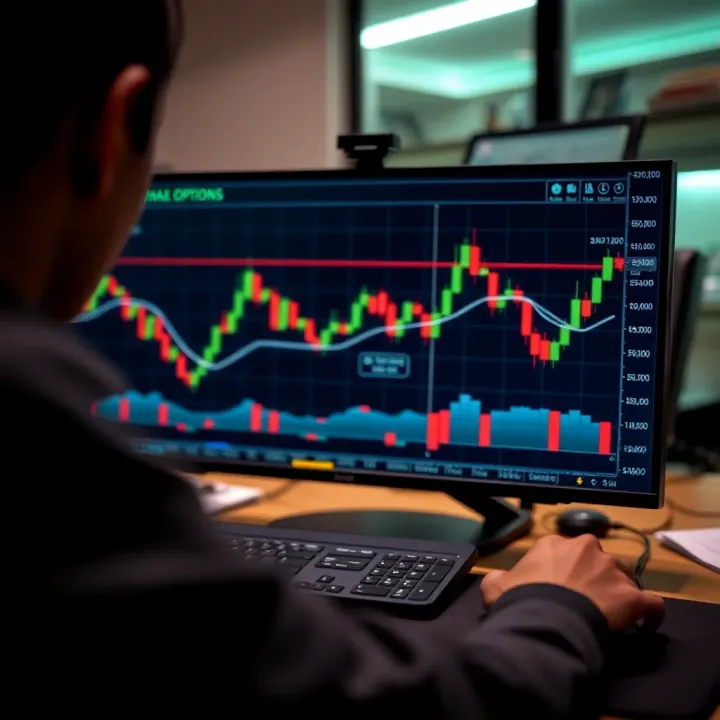 Graphical representation of trading strategies and risk management concepts for binary options