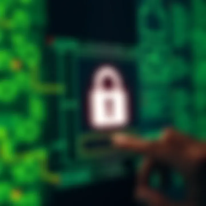 Secure login interface on a digital device emphasizing privacy features