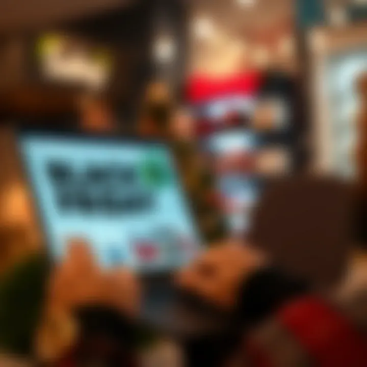 Person browsing deals on a laptop for Black Friday online shopping in South Africa