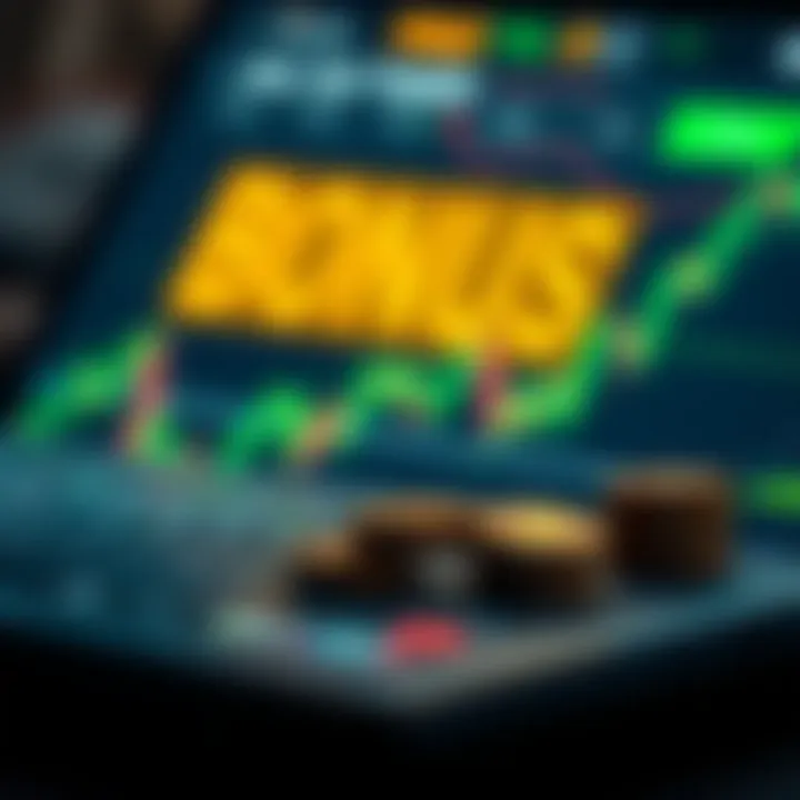 Visual Representation of Bonus Funds Credit in Trading Account Conceptual illustration of bonus funds being added to a digital trading account