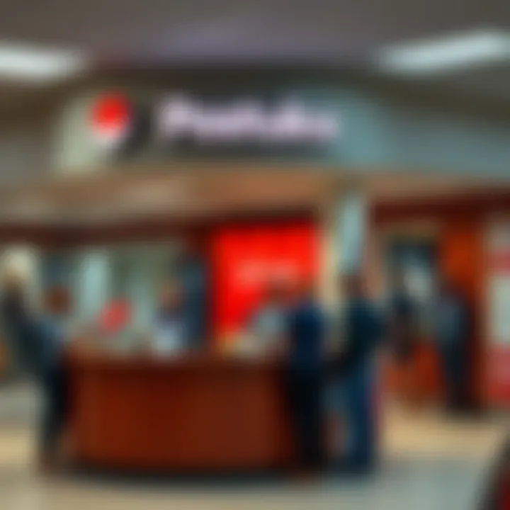 Customer service counter inside Centurion Post Office showing postal clerks assisting visitors