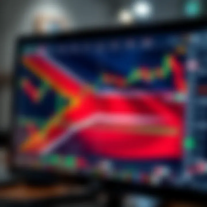 South African flag with forex trading charts on a digital screen