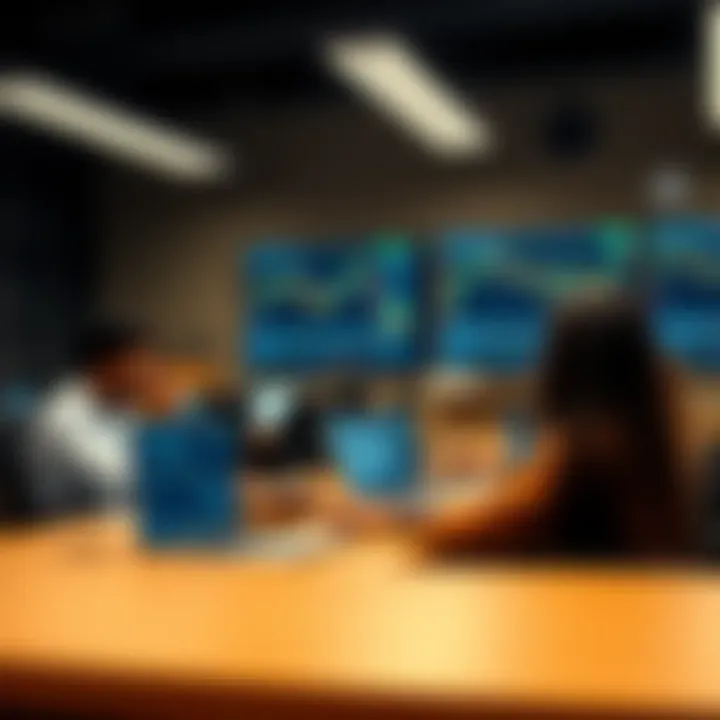 Classroom setting with students learning forex trading on laptops in Johannesburg