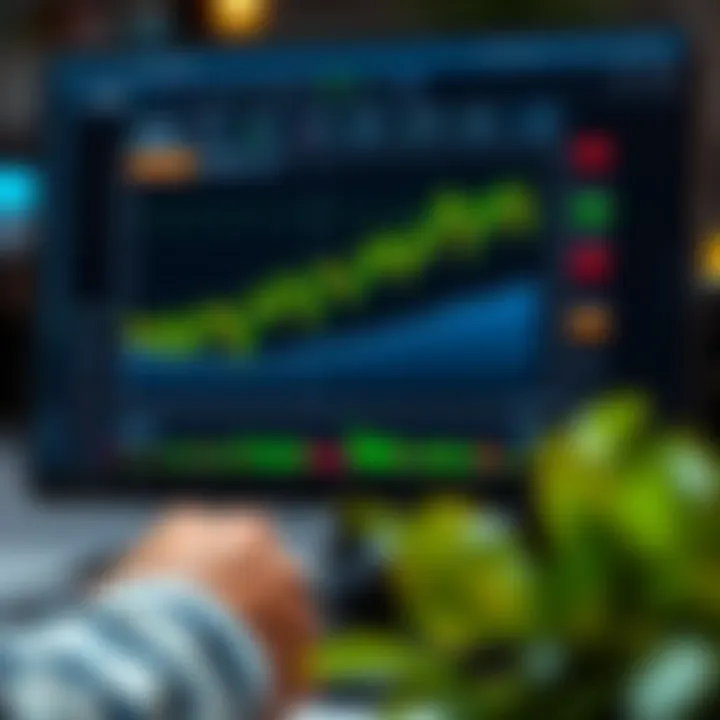 Graphical interface showing key features of forex trading software with highlighted analytics tools