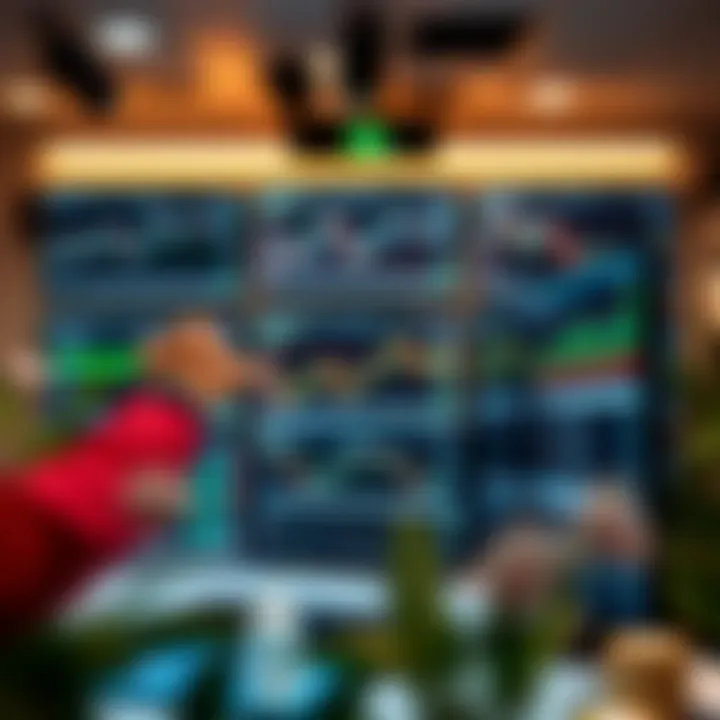 Visual representation of different forex trading software types on multiple screens