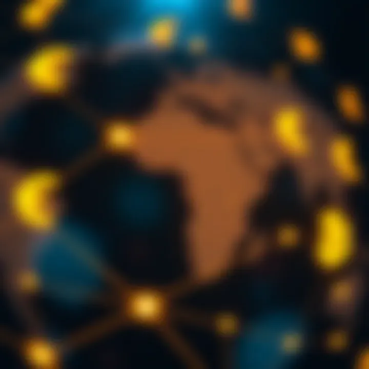 Illustration of global currency symbols interconnected by digital lines representing forex trading networks