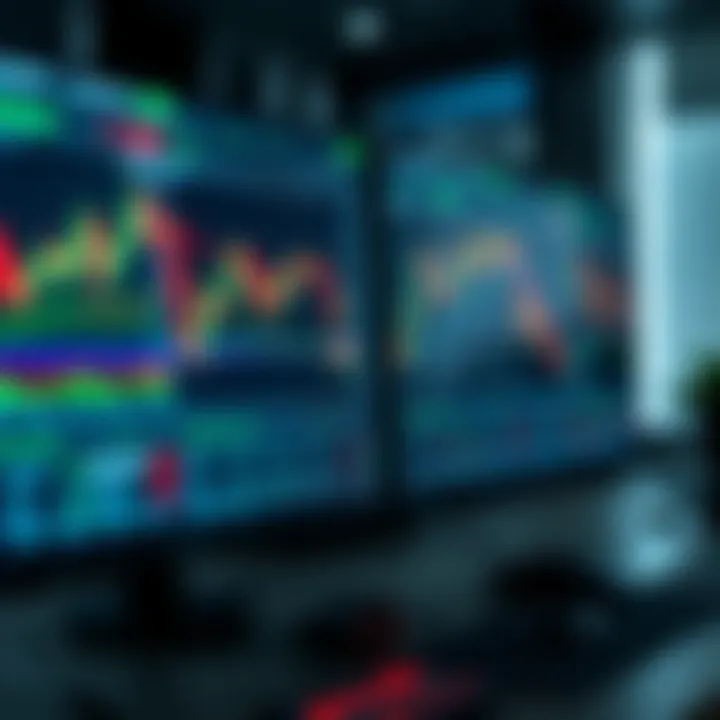 Forex trading software interface displaying live currency charts and trading tools