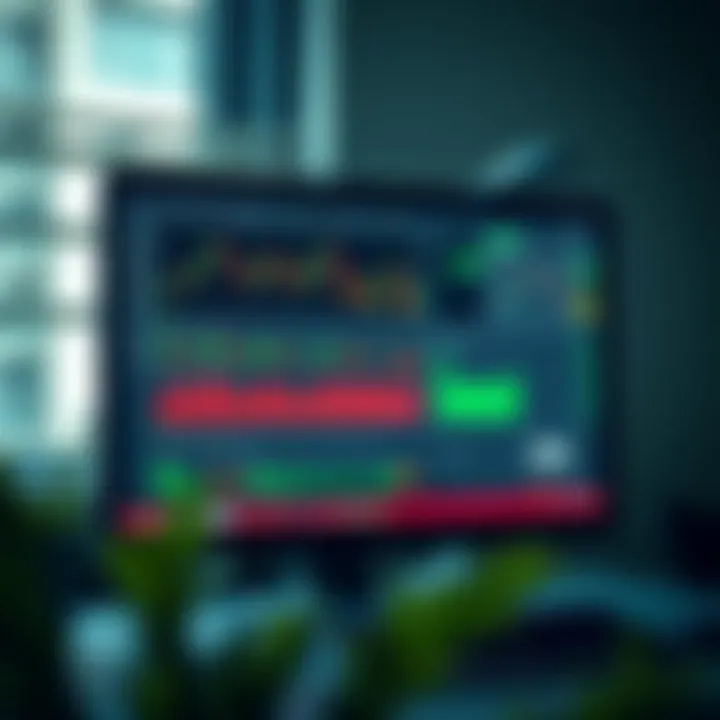 Computer screen displaying forex trading tutorial with charts and educational content