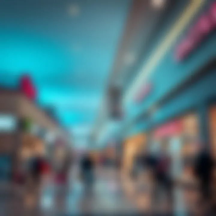 A busy shopping mall with various stores open during Easter trading hours in South Africa