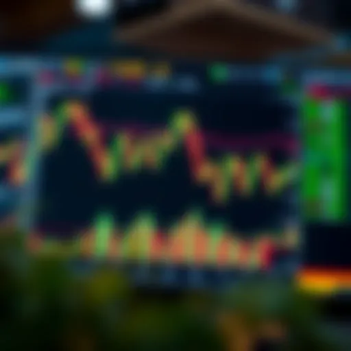 Forex Market Trend Analysis with Technical Indicators Chart displaying forex currency pair trends with technical indicators