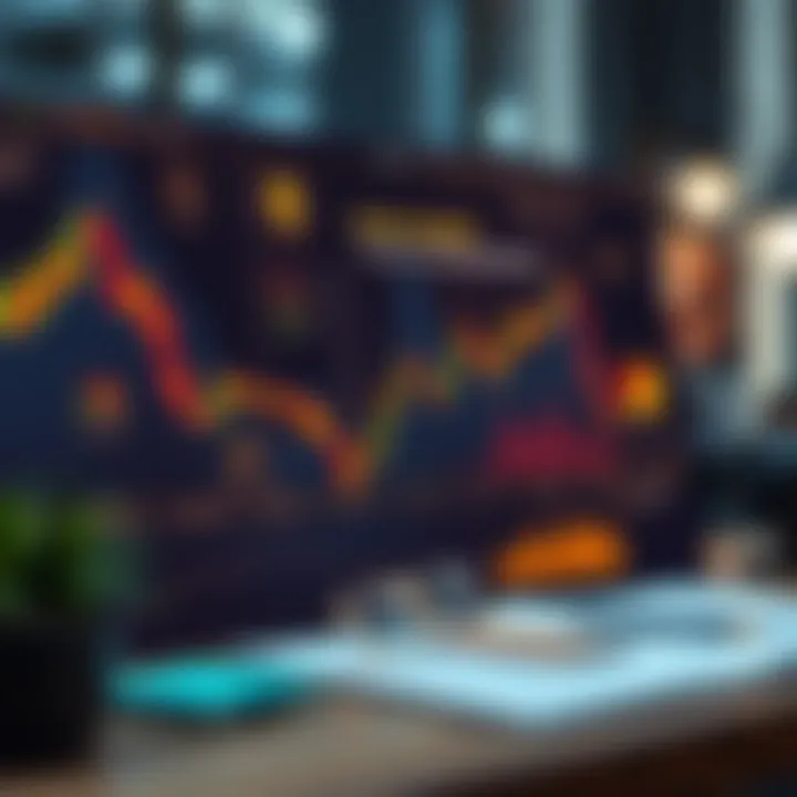 Graphical representation of forex market concepts with educational icons and growth indicators