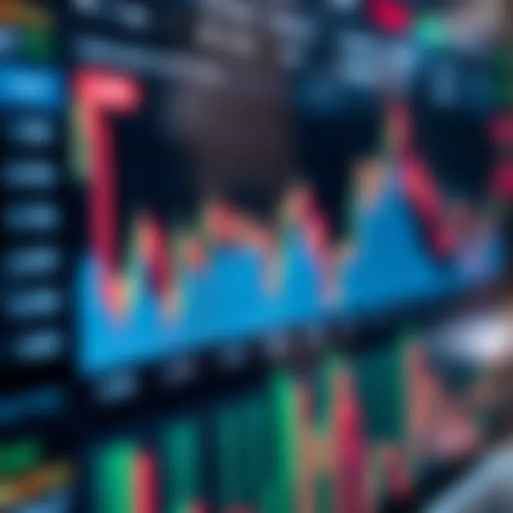 Graph displaying currency exchange rates and market trends