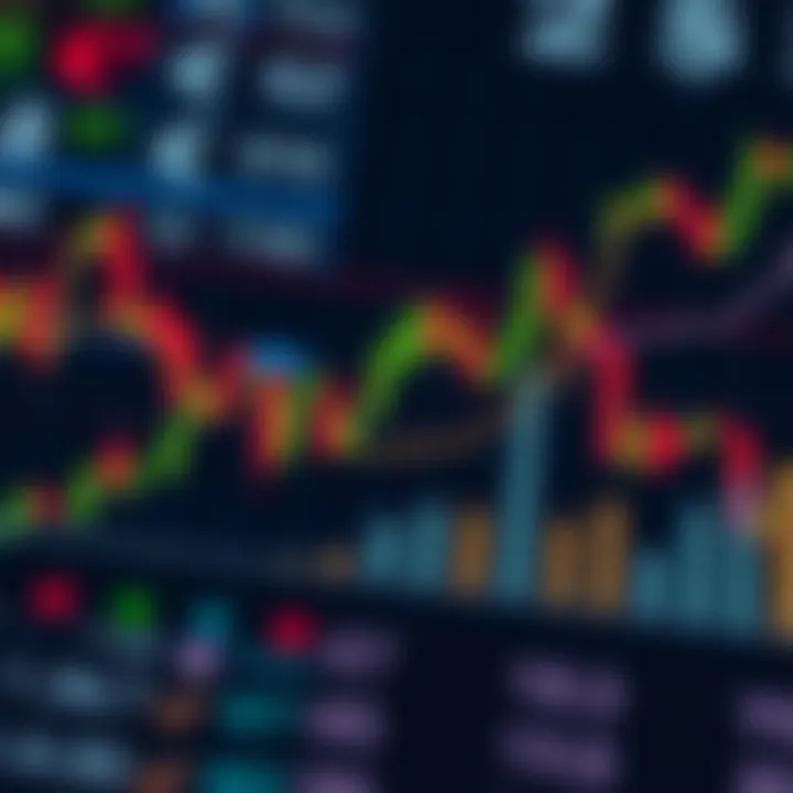 Illustration showing currency symbols and graphs representing forex market dynamics