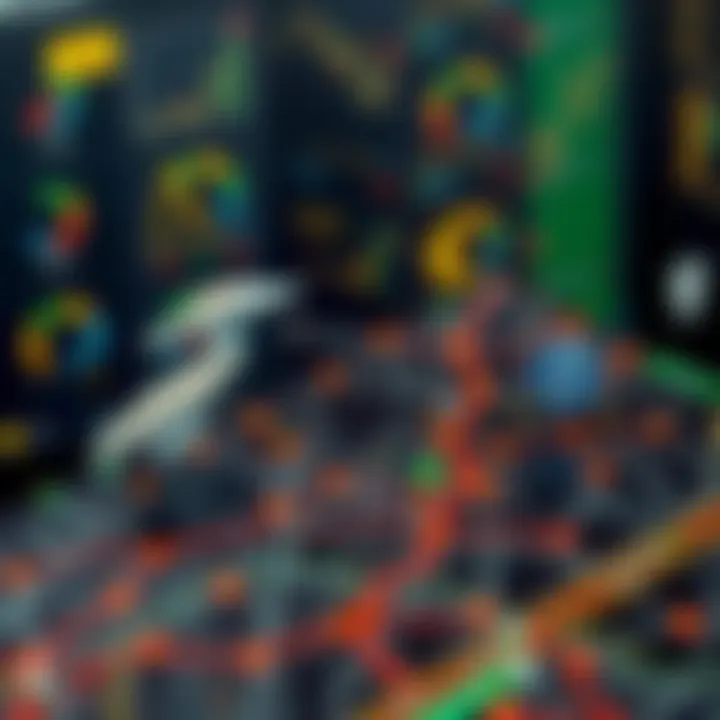 Map of Johannesburg with forex market icons and currency symbols