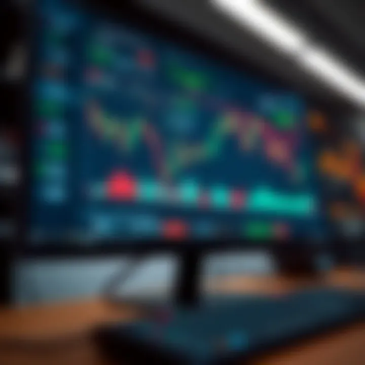 Using Trading Platforms and Risk Management Tools Computer screen showing forex trading platform with charts and risk management tools