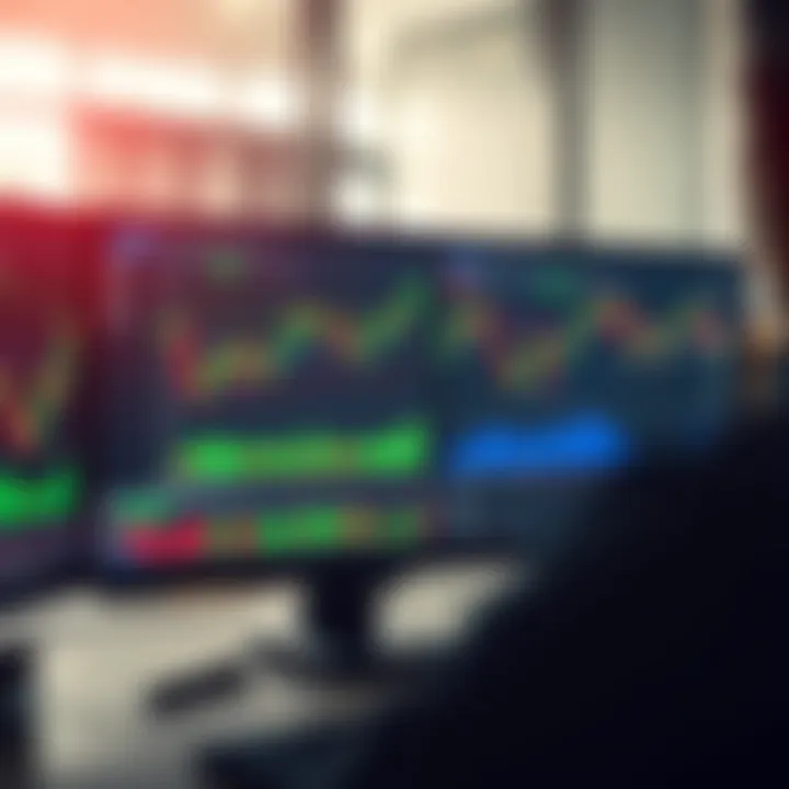 Interface of a forex trading simulator showing currency pairs and market charts