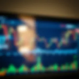 Graph showing currency exchange rates fluctuating on a digital trading platform
