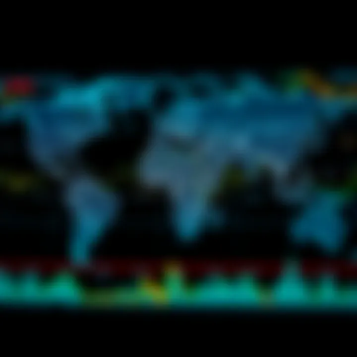 Global forex market sessions overlapping with South Africa time zone on a world map