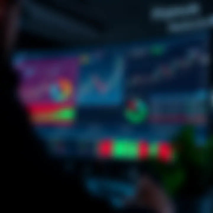 Interface of forex trading training software showing charts and analysis tools