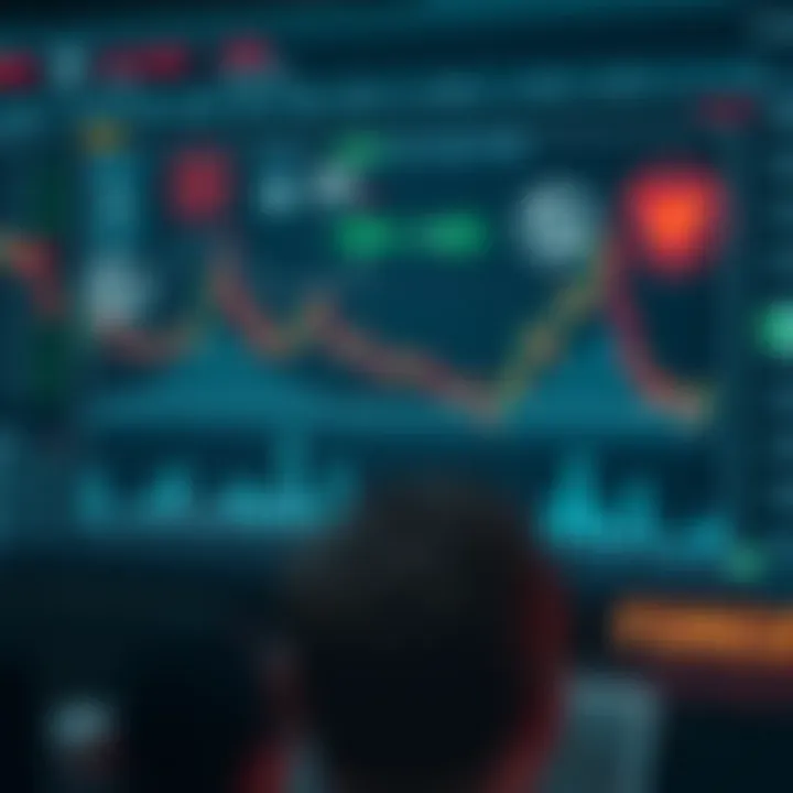 Illustration of risk management strategies with charts and protective symbols in forex trading