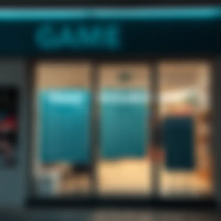 Exterior view of a game store in Port Elizabeth showing its trading hours on the entrance door