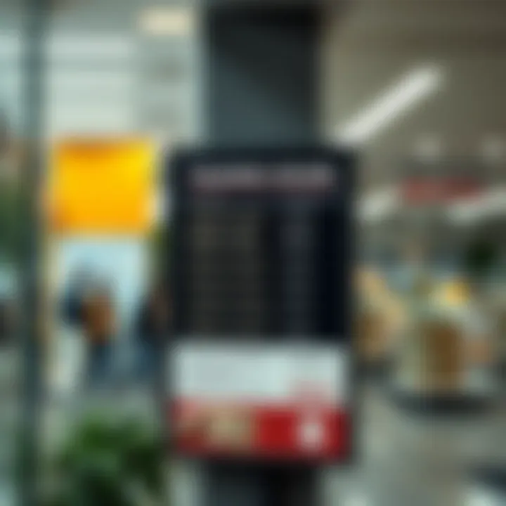 Informational board displaying Home Affairs trading hours and contact information