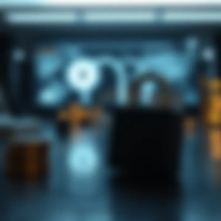 Conceptual illustration showing protection of assets and decision-making through risk management