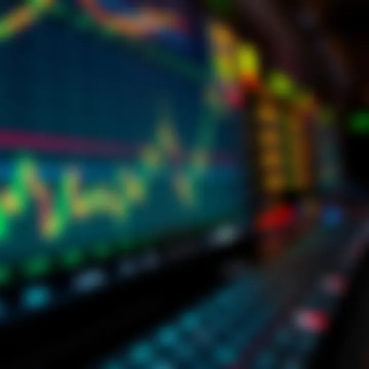 Graph showing fluctuating currency exchange rates on a digital trading platform