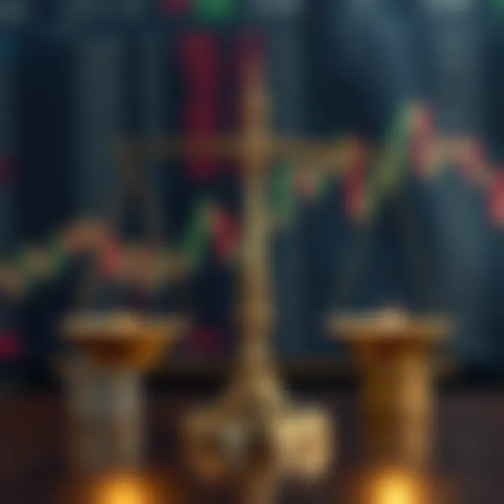 Illustration of risk and reward balance scales in forex trading