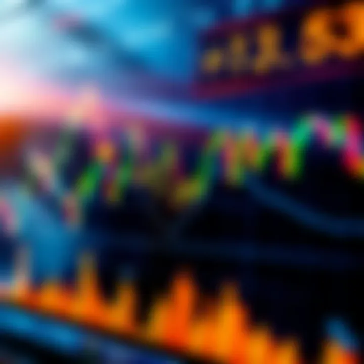 Graph displaying fluctuating currency exchange rates on a digital trading platform