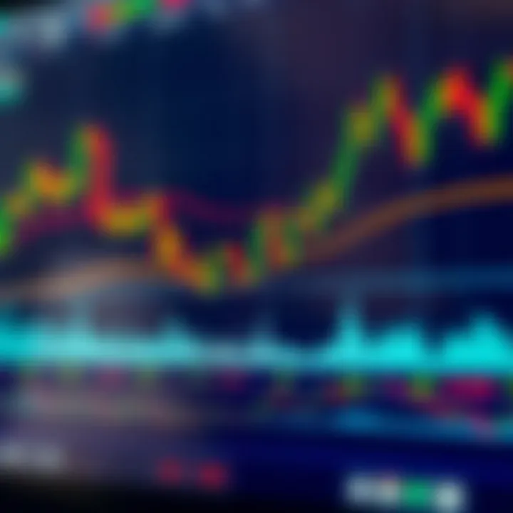 Illustration of a forex trading chart displaying currency pairs with trend lines and candlestick patterns