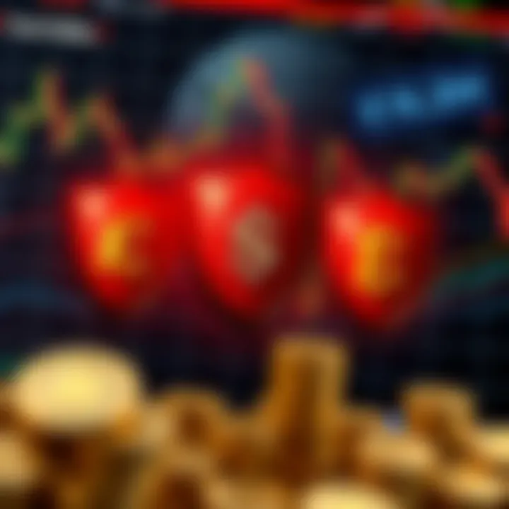 Illustration of risk management concepts with shields protecting currency symbols