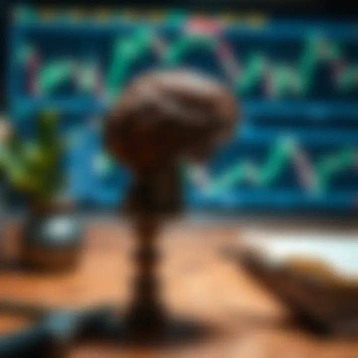 Visual representation of risk management and psychological balance in trading