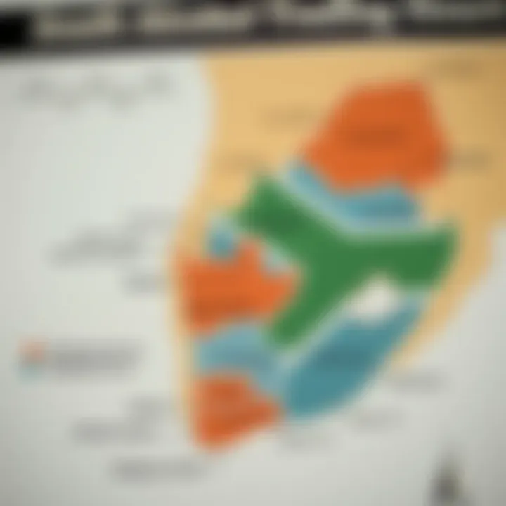Map highlighting different provinces in South Africa with varying alcohol trading hours