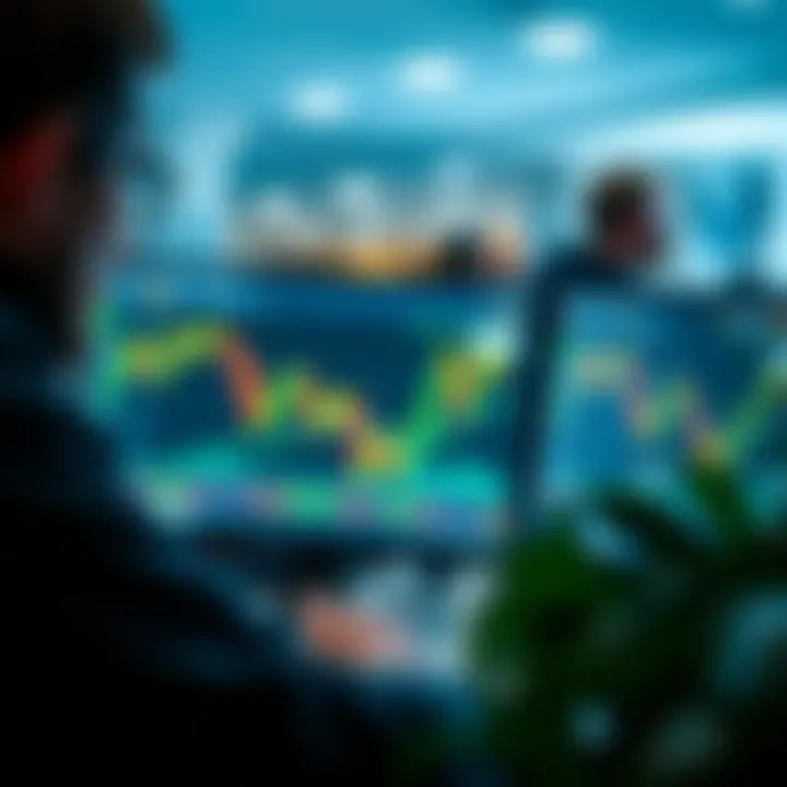 Trader analyzing binary options platform interface to practice strategies risk-free
