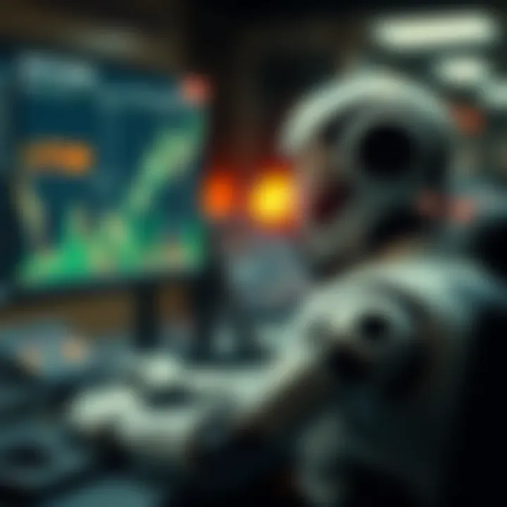 Diagram showing the automated trading robot analyzing market data and executing binary options trades