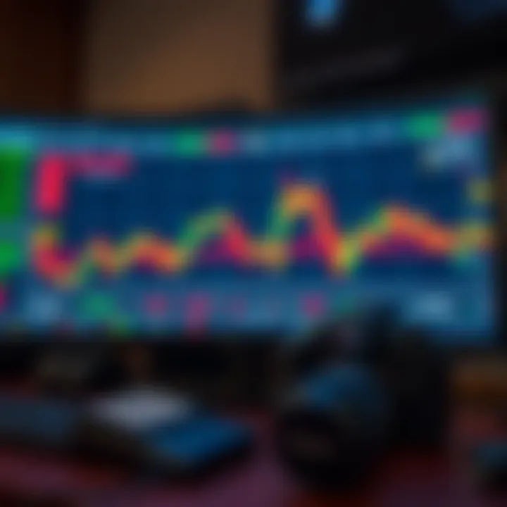 Conceptual illustration of virtual trading environment with South African currency and forex symbols