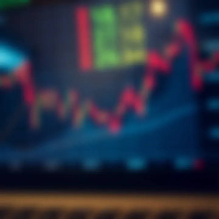 Graph showing fluctuating currency exchange rates in the forex market