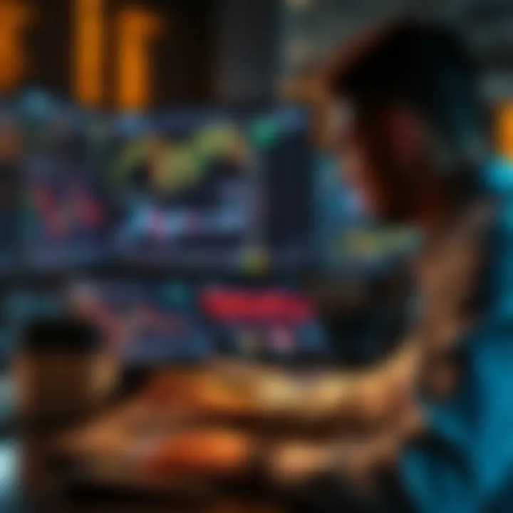 South African trader analyzing Forex currency charts on multiple screens
