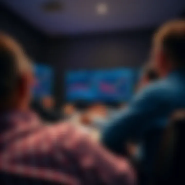 Group of traders attentively participating in a forex seminar in Durban with a speaker explaining currency charts