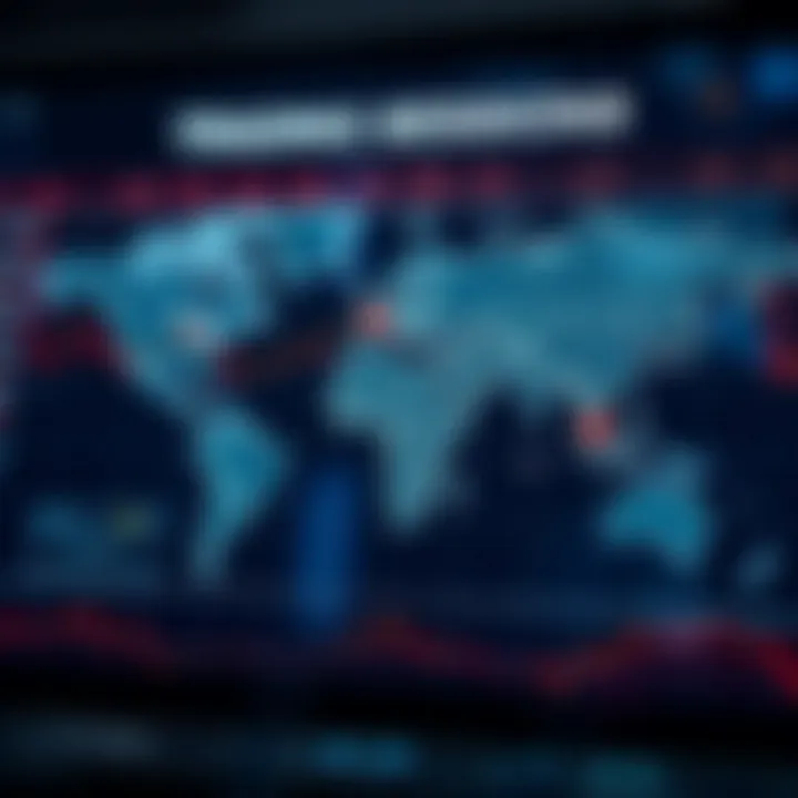 World map highlighting major Forex trading sessions across different global financial centers