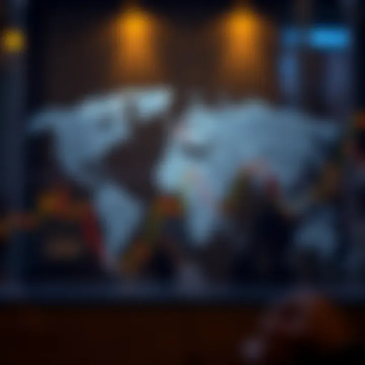 World map highlighting key global forex trading sessions and their active times