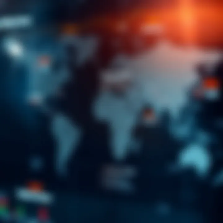 World map highlighting major forex trading centers with their respective market hours