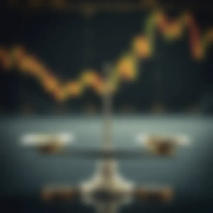 Graphic displaying a balanced scale with benefits on one side and risks on the other representing forex account evaluation