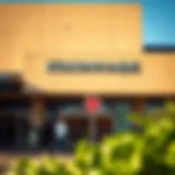 Entrance of Kolonnade shopping centre with visible trading hours signage