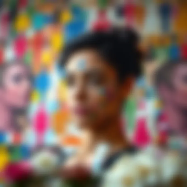 Colorful mosaic depicting diverse gender identities symbolized by varied colors and shapes