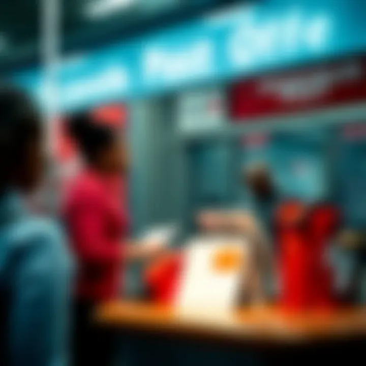 Customer interacting at the Highveld Post Office counter during trading hours