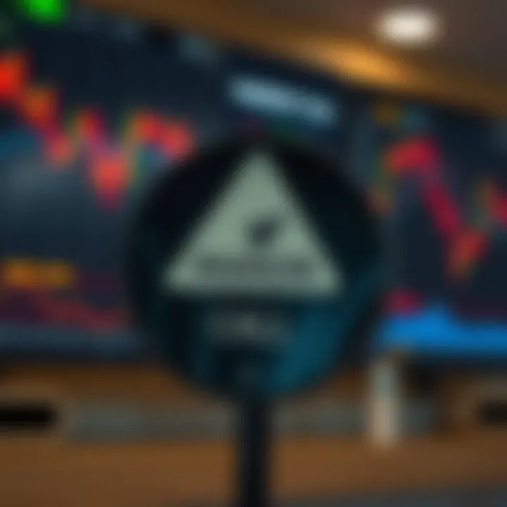 Conceptual visual showing a margin call warning sign with forex charts in background