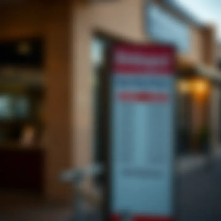 Sign displaying operating hours at the entrance of Winklespruit Licence Office